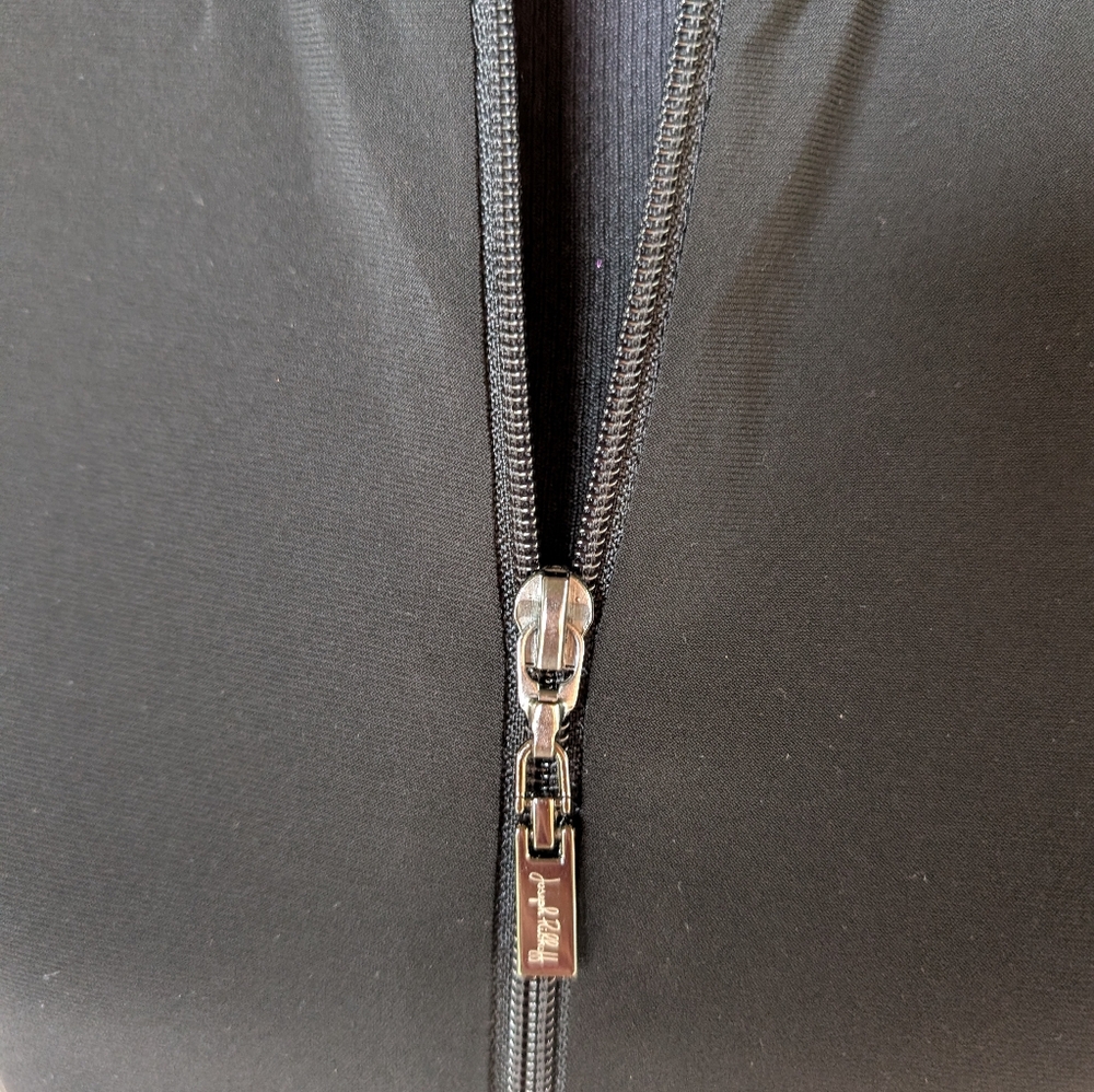 Joseph Ribkoff Black Long Zip Front Draped Jacket - Picture 4 of 5